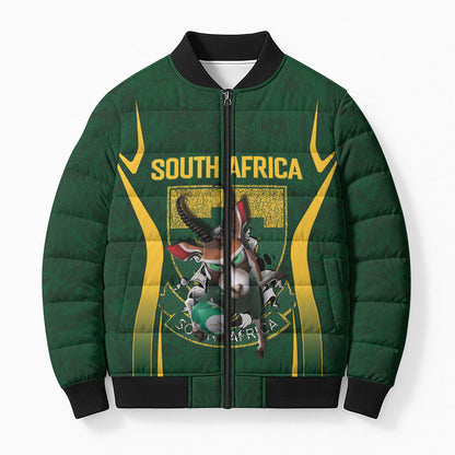 South Africa Rugby National Heritage Custom Bomber Puffer Jacket Traditional Ndebele Inspired