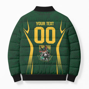 South Africa Rugby National Heritage Custom Bomber Puffer Jacket Traditional Ndebele Inspired