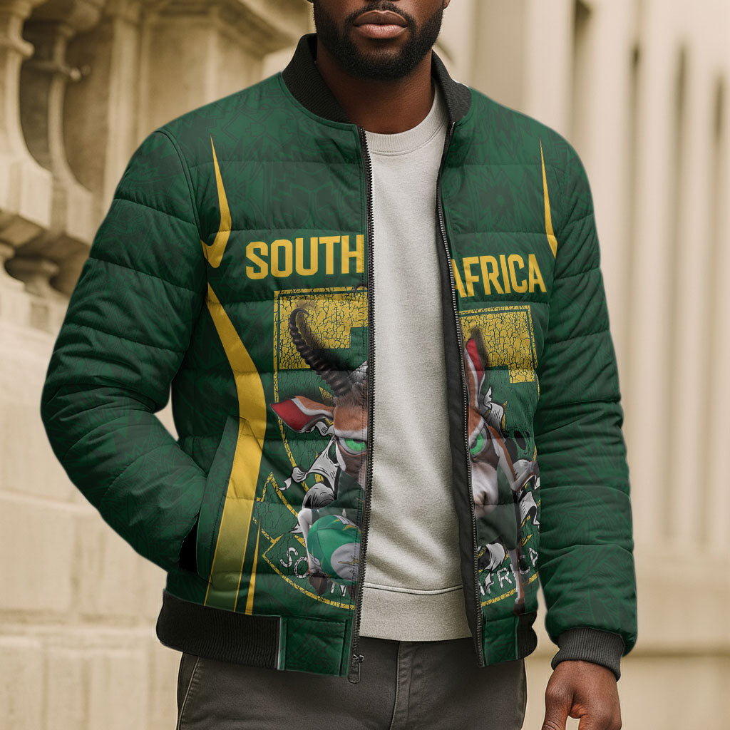 South Africa Rugby National Heritage Custom Bomber Puffer Jacket Traditional Ndebele Inspired