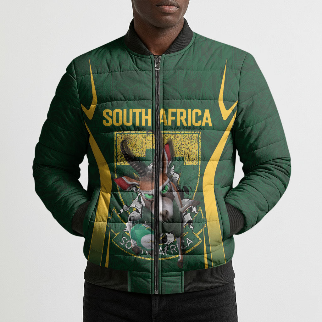 South Africa Rugby National Heritage Custom Bomber Puffer Jacket Traditional Ndebele Inspired