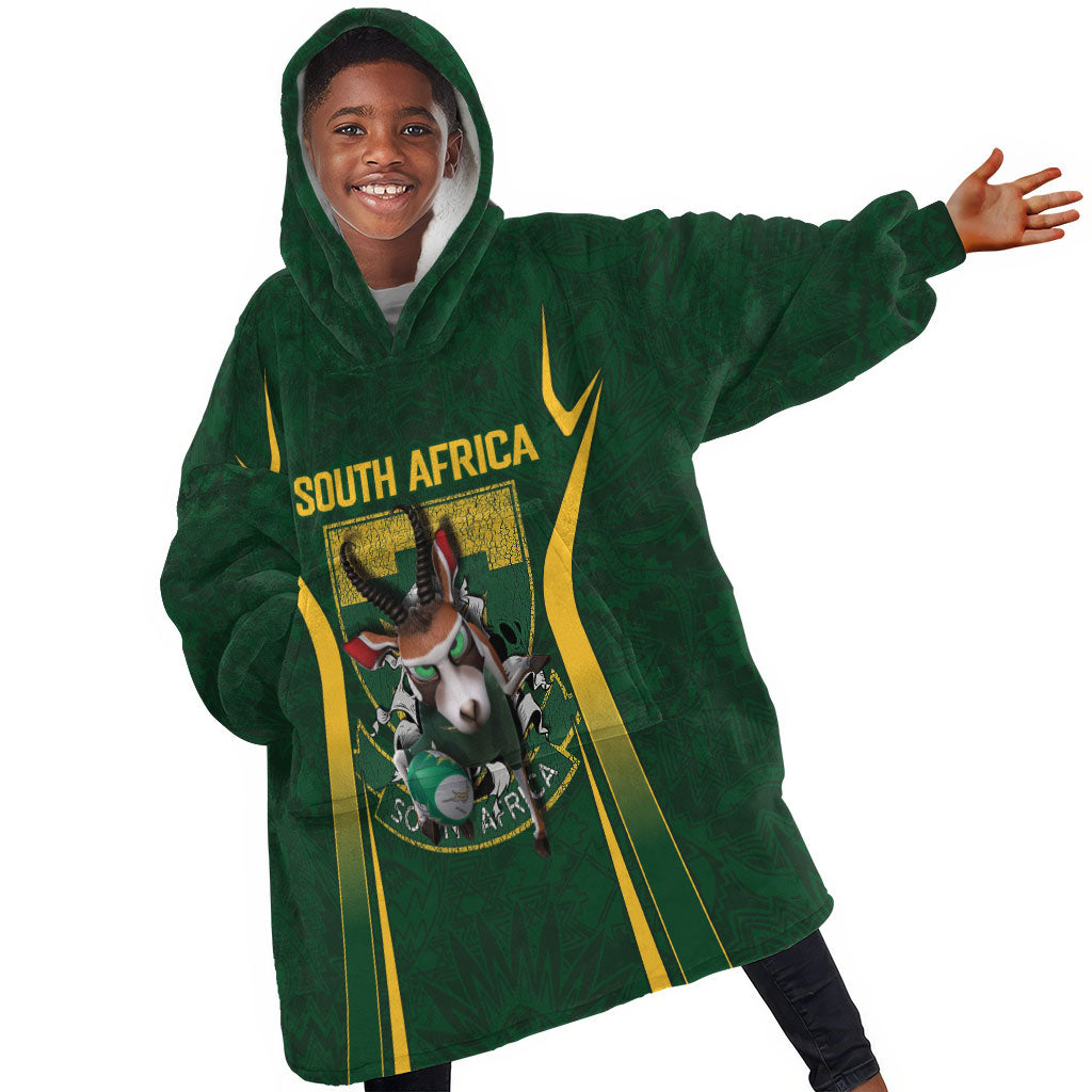 South Africa Rugby National Heritage Custom Kid Wearable Blanket Hoodie Traditional Ndebele Inspired