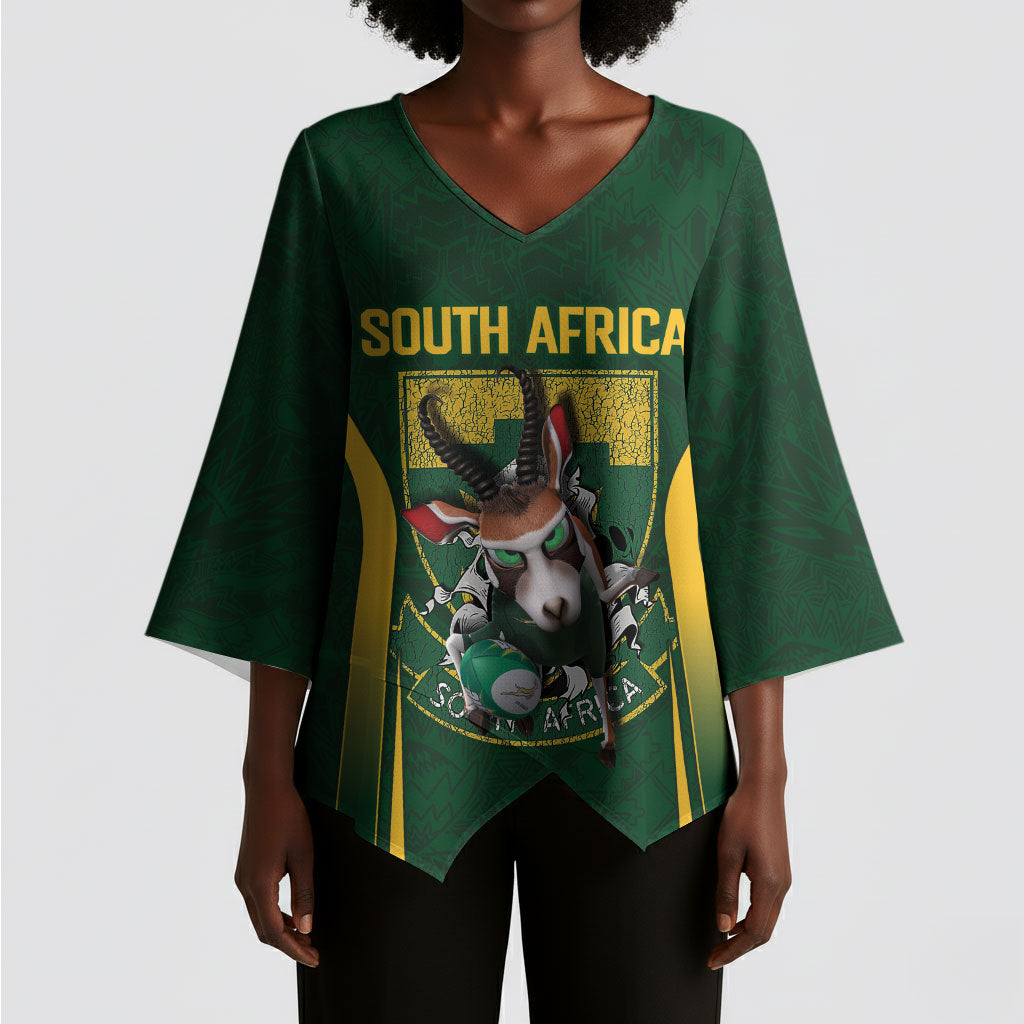 South Africa Rugby National Heritage Custom Kimono Sleeve Blouse Traditional Ndebele Inspired