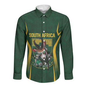 South Africa Rugby National Heritage Custom Long Sleeve Button Shirt Traditional Ndebele Inspired