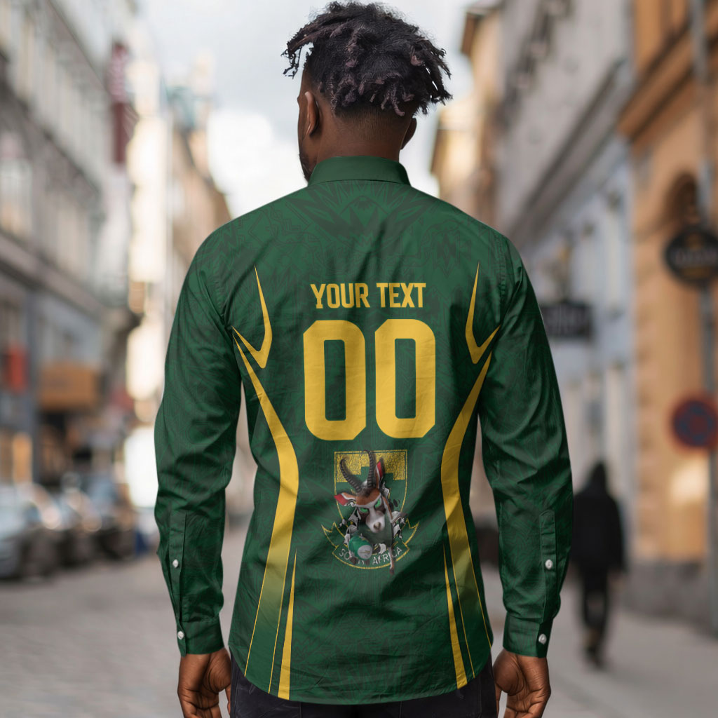 South Africa Rugby National Heritage Custom Long Sleeve Button Shirt Traditional Ndebele Inspired