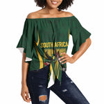 South Africa Rugby National Heritage Custom Off Shoulder Wrap Waist Top Traditional Ndebele Inspired