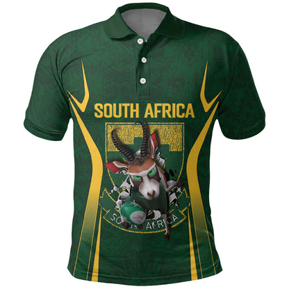 South Africa Rugby National Heritage Custom Polo Shirt Traditional Ndebele Inspired LT9