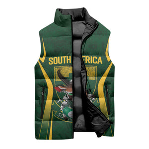 South Africa Rugby National Heritage Custom Sleeveless Puffer Jacket Traditional Ndebele Inspired