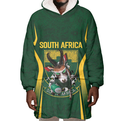 South Africa Rugby National Heritage Custom Wearable Blanket Hoodie Traditional Ndebele Inspired