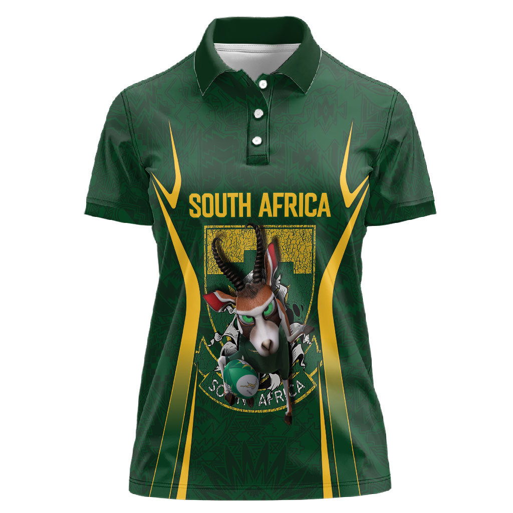 South Africa Rugby National Heritage Custom Women Polo Shirt Traditional Ndebele Inspired