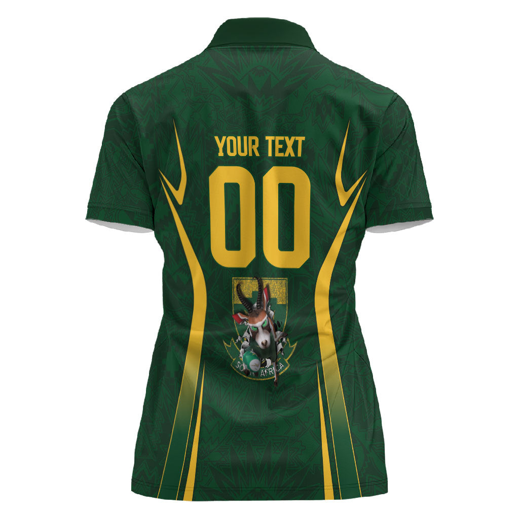 South Africa Rugby National Heritage Custom Women Polo Shirt Traditional Ndebele Inspired