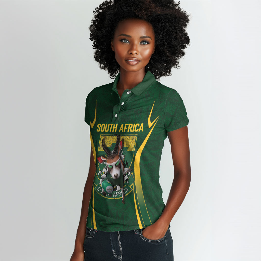 South Africa Rugby National Heritage Custom Women Polo Shirt Traditional Ndebele Inspired