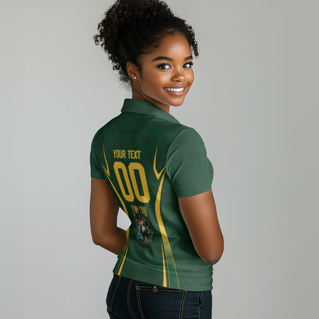 South Africa Rugby National Heritage Custom Women Polo Shirt Traditional Ndebele Inspired