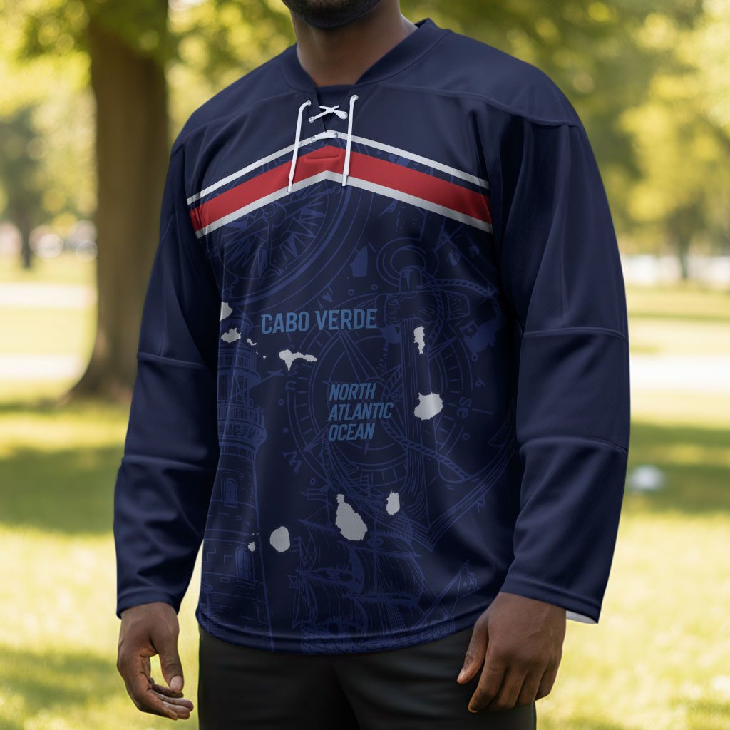 Cape Verde Small Island Big Stage Custom Hockey Jersey Guardian of the Atlantic