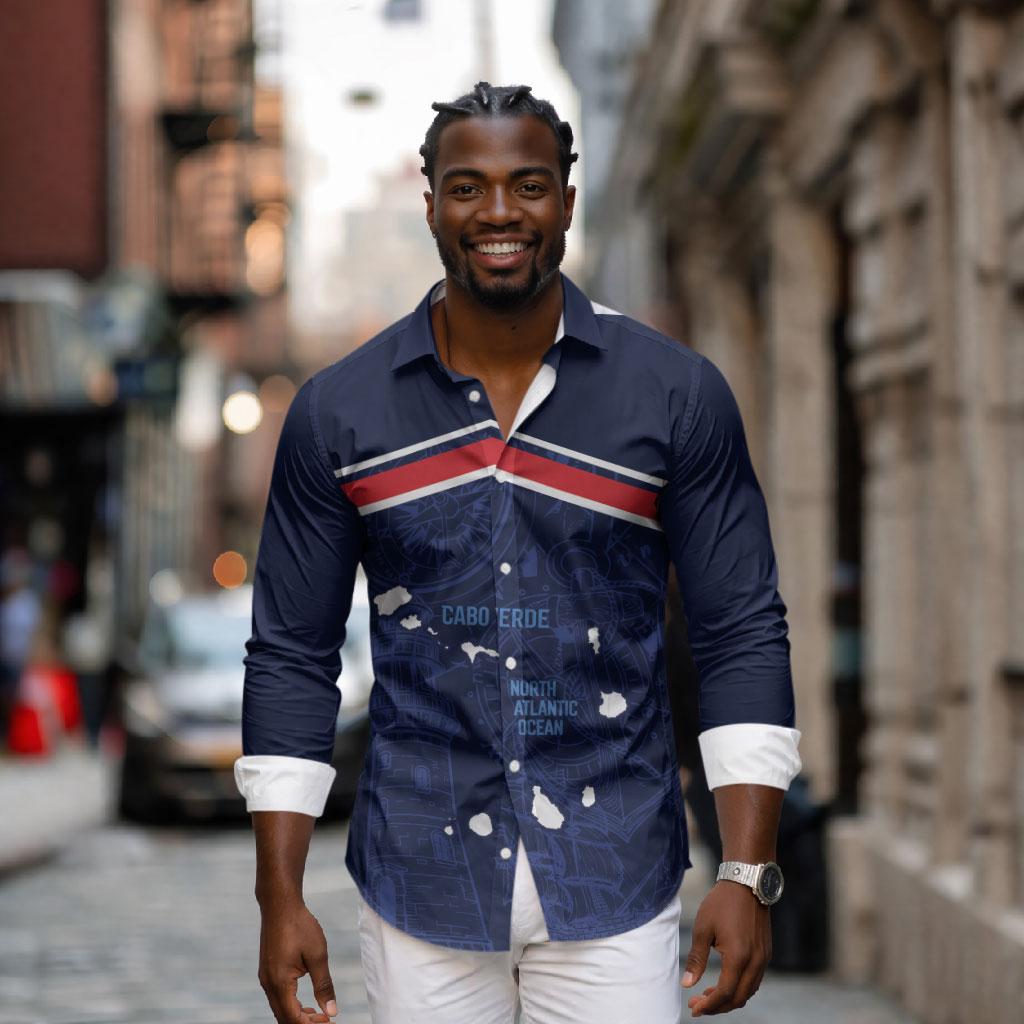 Cape Verde Small Island Big Stage Custom Long Sleeve Button Shirt Guardian of the Atlantic