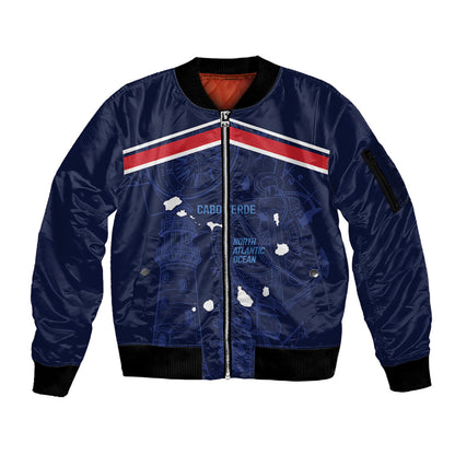 Cape Verde Small Island Big Stage Custom Sleeve Zip Bomber Jacket Guardian of the Atlantic