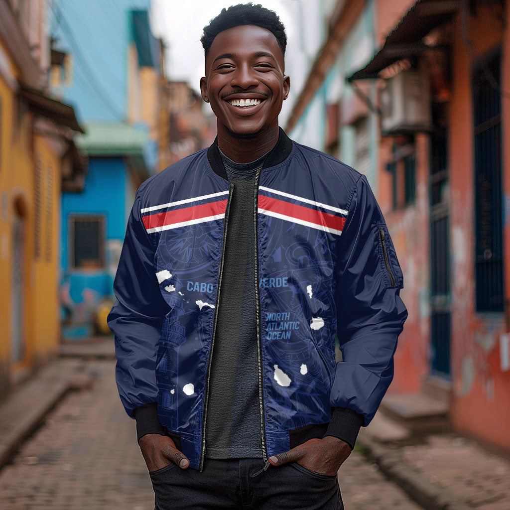 Cape Verde Small Island Big Stage Custom Sleeve Zip Bomber Jacket Guardian of the Atlantic