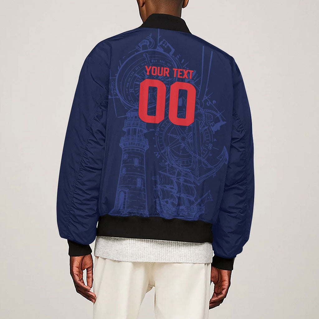 Cape Verde Small Island Big Stage Custom Sleeve Zip Bomber Jacket Guardian of the Atlantic