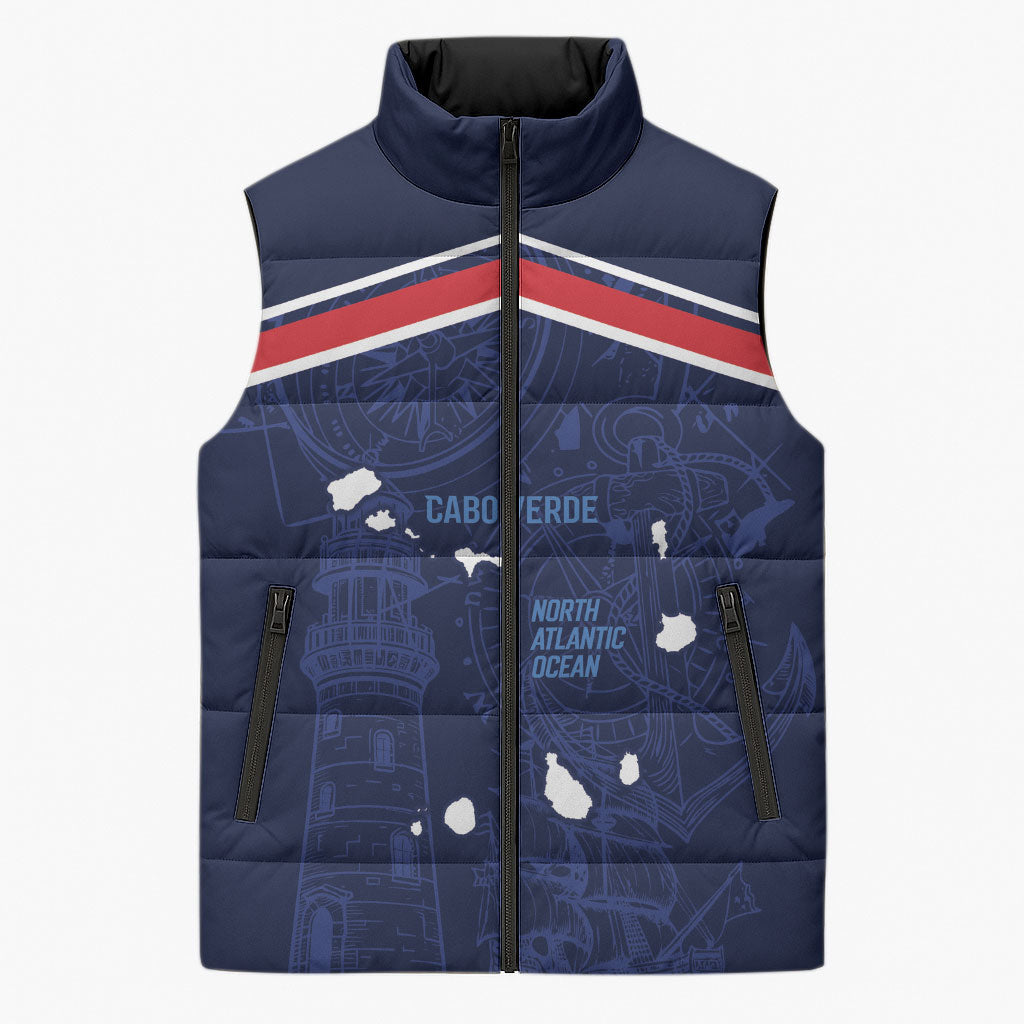Cape Verde Small Island Big Stage Custom Sleeveless Puffer Jacket Guardian of the Atlantic