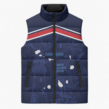 Cape Verde Small Island Big Stage Custom Sleeveless Puffer Jacket Guardian of the Atlantic