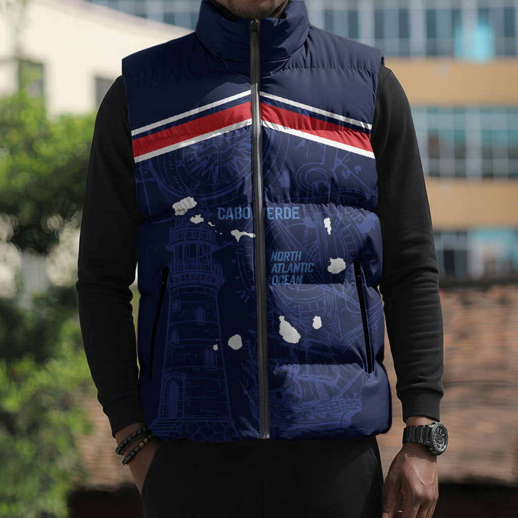 Cape Verde Small Island Big Stage Custom Sleeveless Puffer Jacket Guardian of the Atlantic