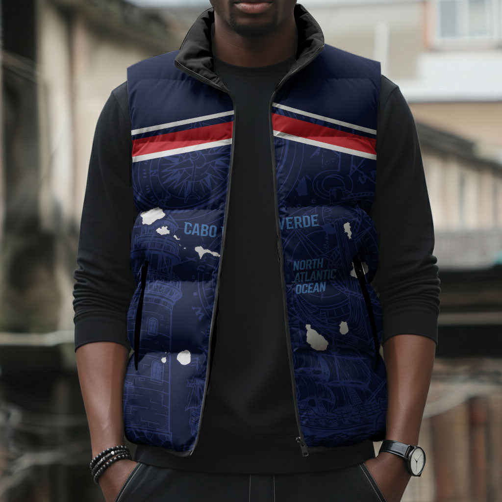 Cape Verde Small Island Big Stage Custom Sleeveless Puffer Jacket Guardian of the Atlantic