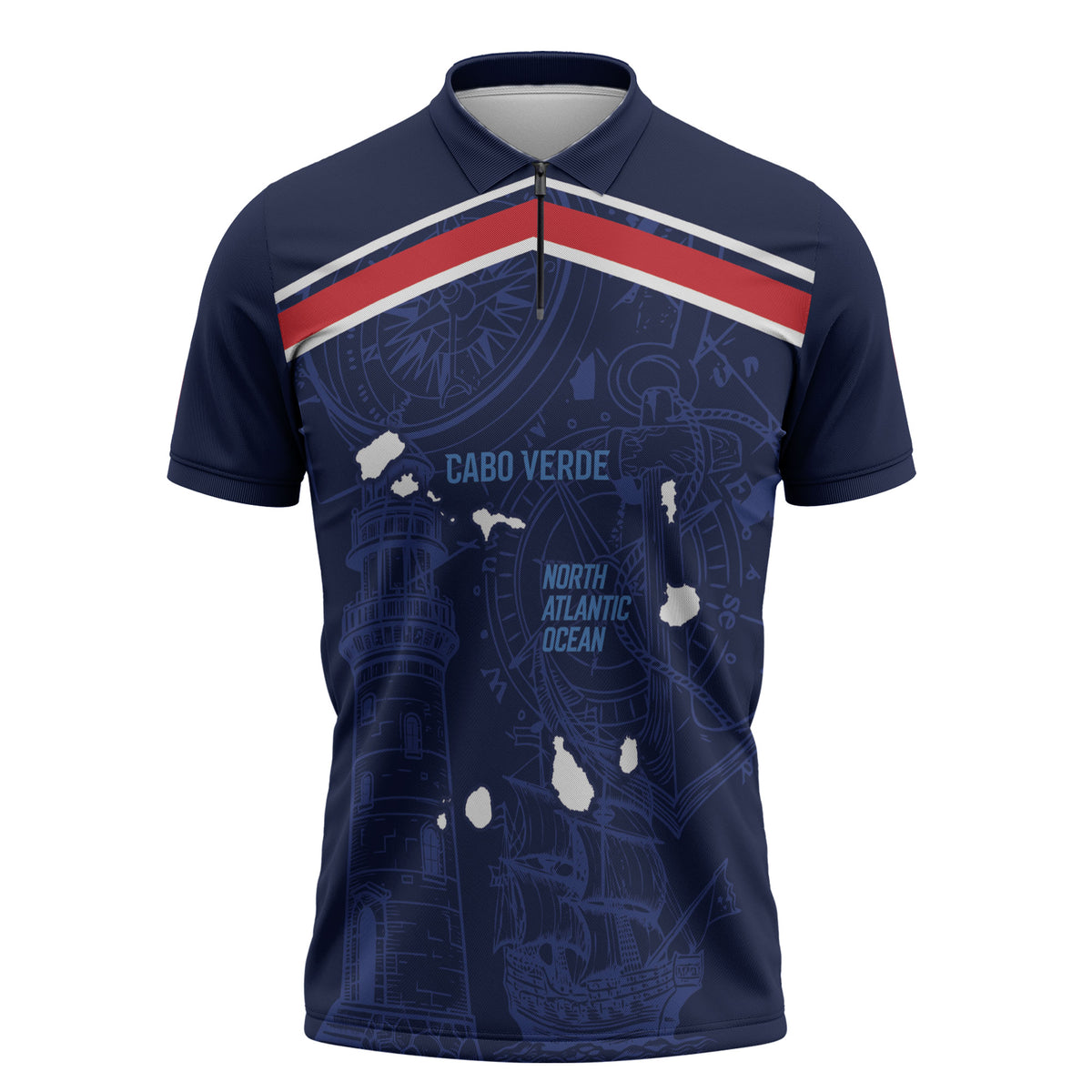 Cape Verde Small Island Big Stage Custom Zipper Polo Shirt Guardian of the Atlantic