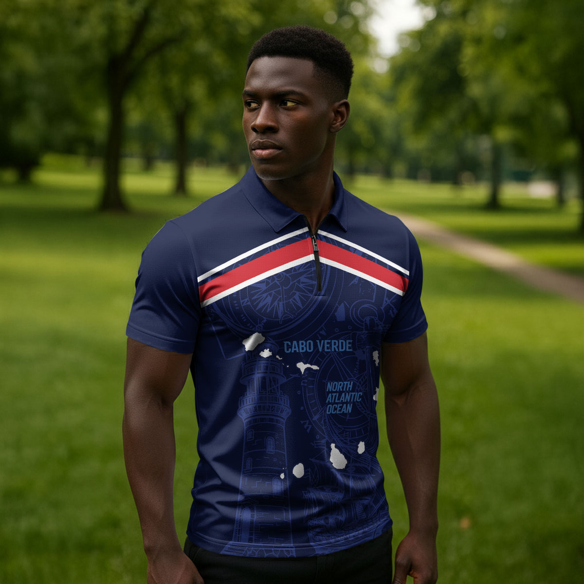 Cape Verde Small Island Big Stage Custom Zipper Polo Shirt Guardian of the Atlantic