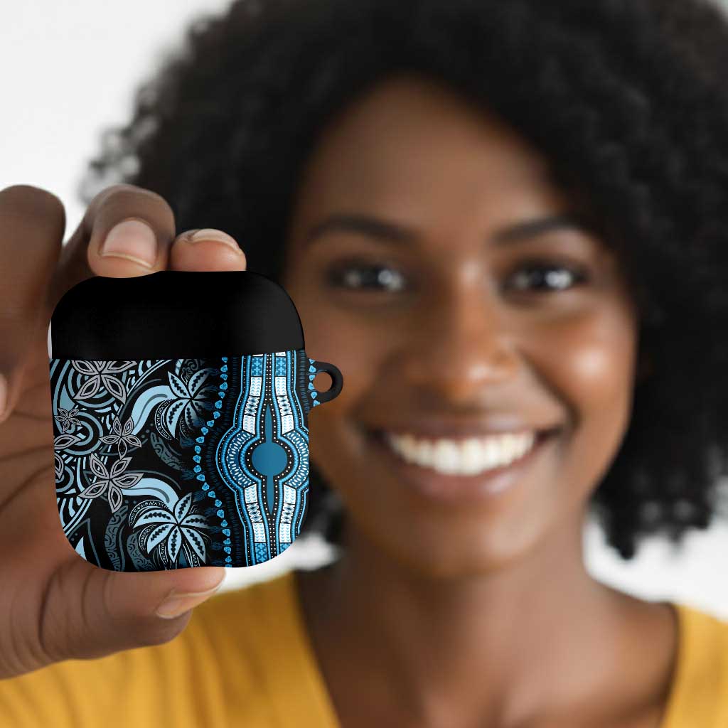 Polynesia Mixed African Dashiki AirPods Case Afro-pacific Culture - Blue