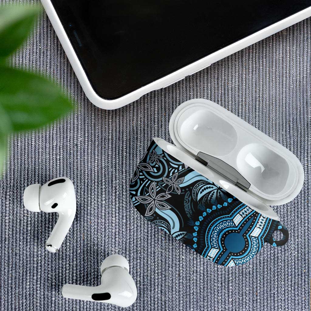 Polynesia Mixed African Dashiki AirPods Case Afro-pacific Culture - Blue