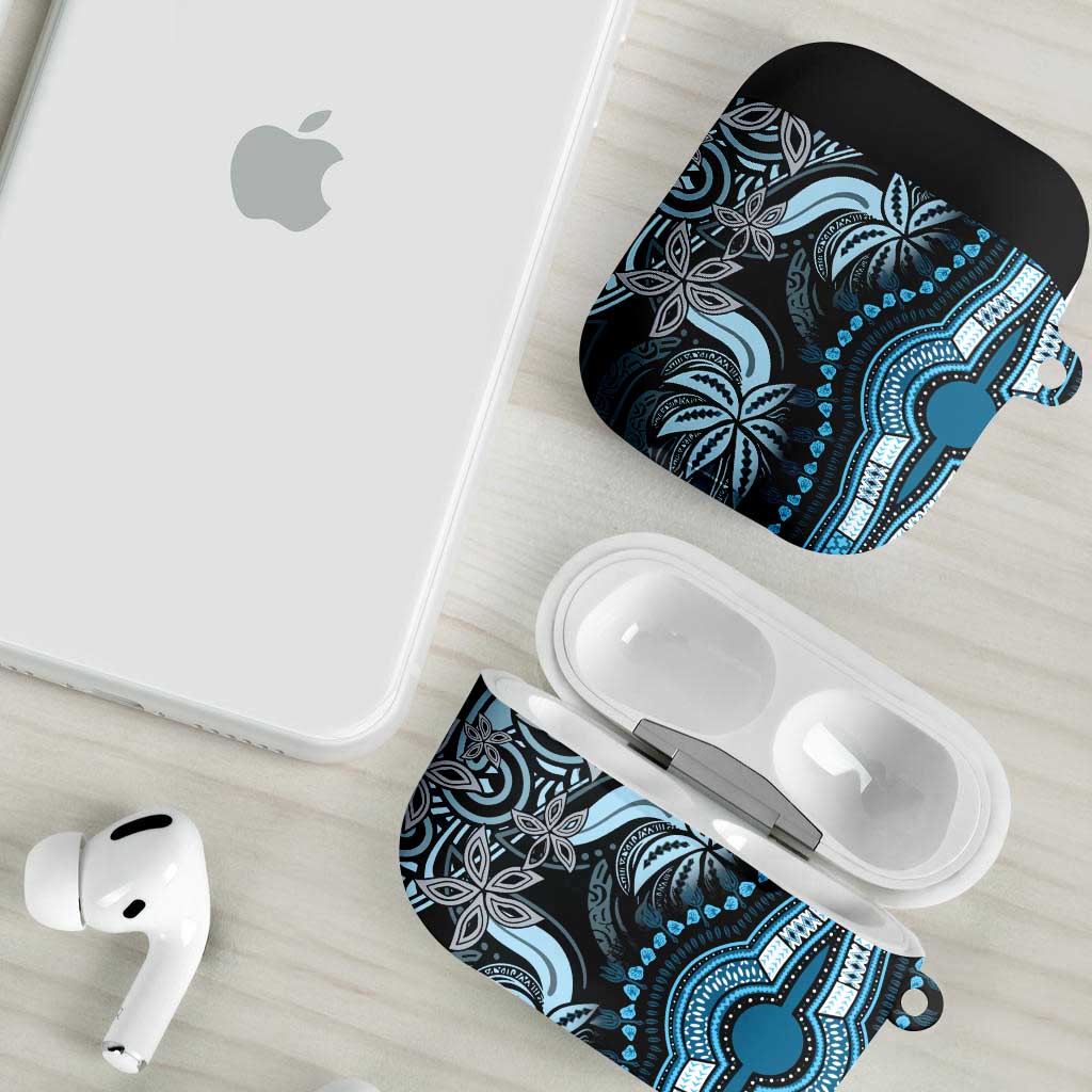 Polynesia Mixed African Dashiki AirPods Case Afro-pacific Culture - Blue