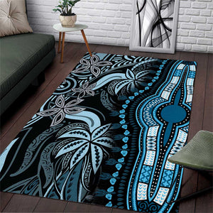 Polynesia Mixed African Dashiki Area Rug Afro-pacific Culture - Blue