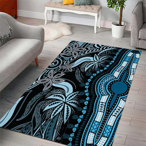 Polynesia Mixed African Dashiki Area Rug Afro-pacific Culture - Blue