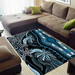 Polynesia Mixed African Dashiki Area Rug Afro-pacific Culture - Blue