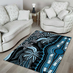 Polynesia Mixed African Dashiki Area Rug Afro-pacific Culture - Blue