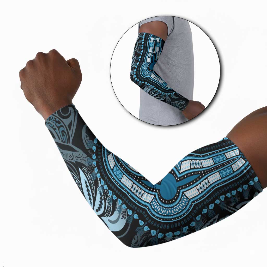 Polynesia Mixed African Dashiki Arm Sleeves Afro-pacific Culture - Blue