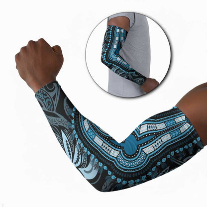 Polynesia Mixed African Dashiki Arm Sleeves Afro-pacific Culture - Blue