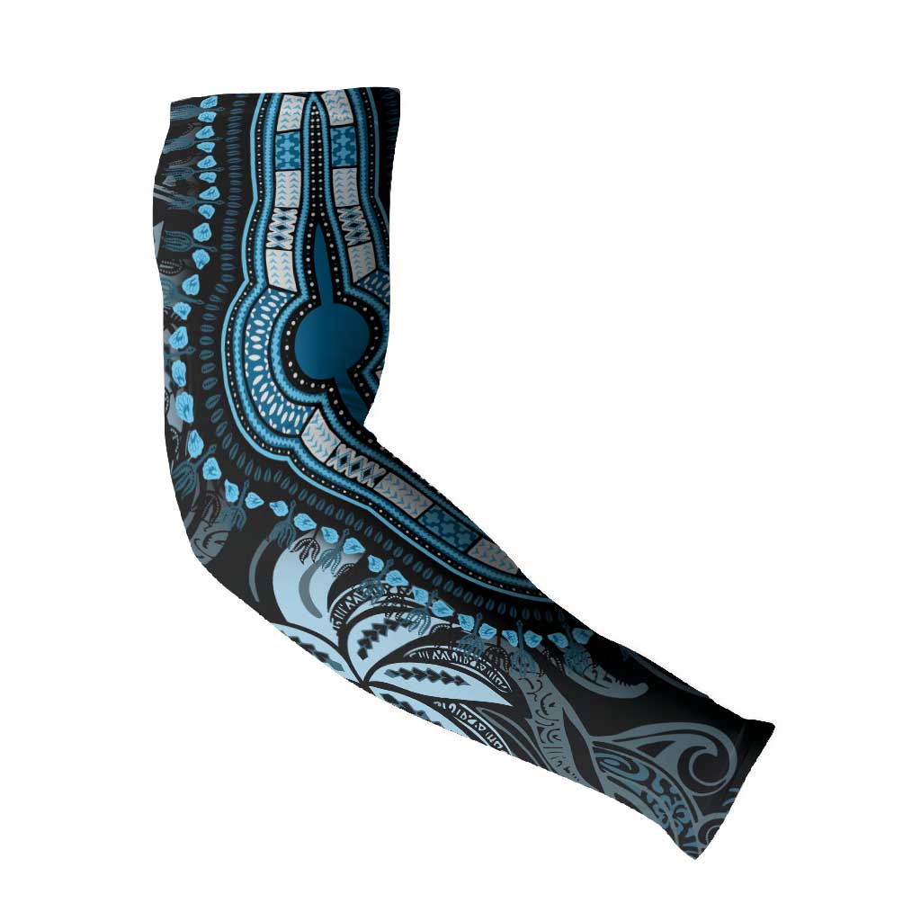 Polynesia Mixed African Dashiki Arm Sleeves Afro-pacific Culture - Blue