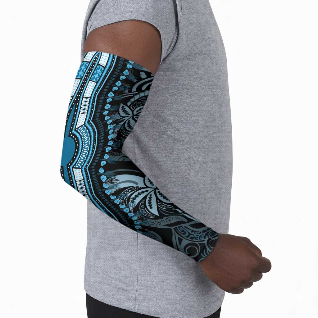 Polynesia Mixed African Dashiki Arm Sleeves Afro-pacific Culture - Blue