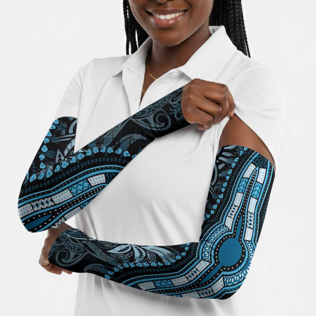 Polynesia Mixed African Dashiki Arm Sleeves Afro-pacific Culture - Blue