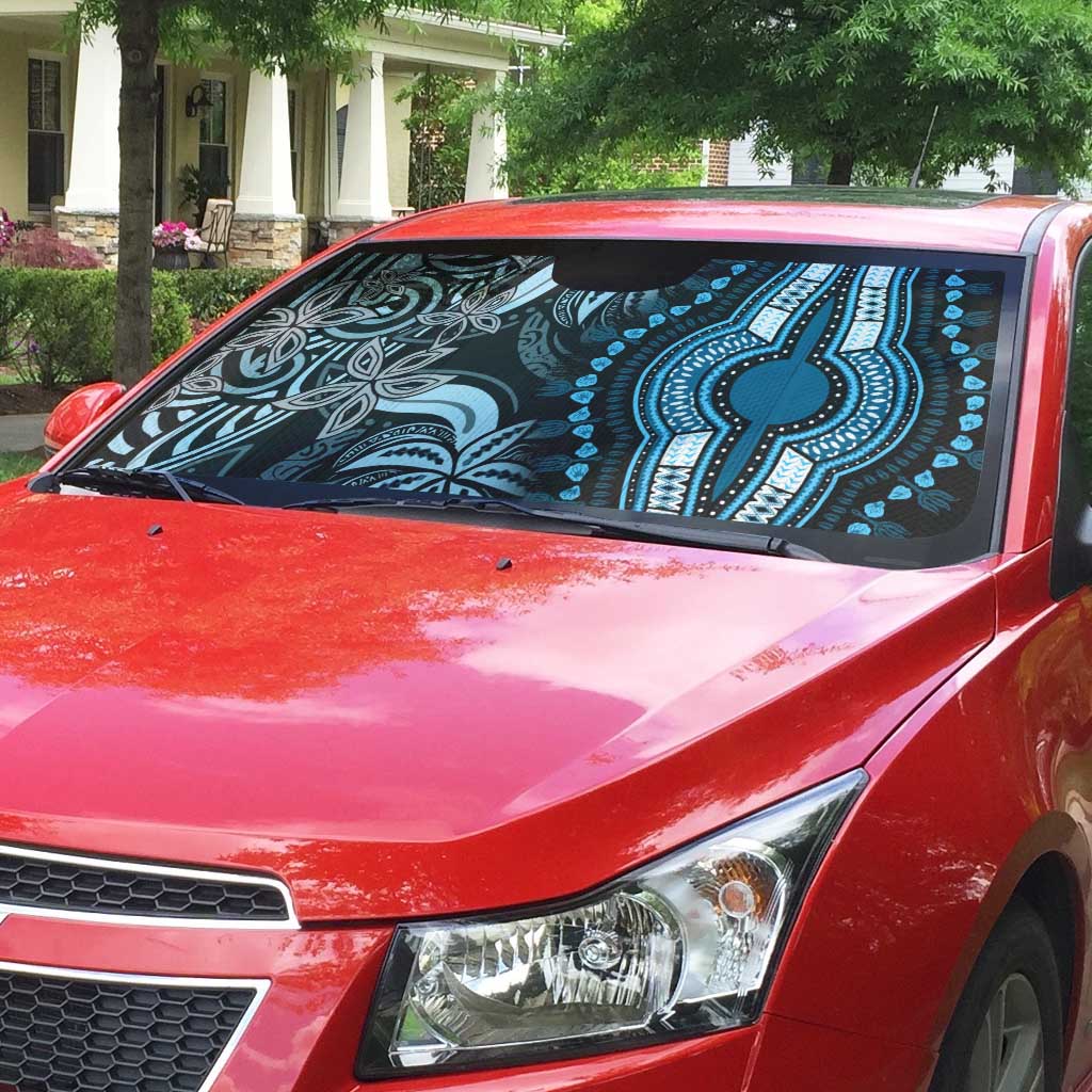 Polynesia Mixed African Dashiki Auto Sun Shade Afro-pacific Culture - Blue