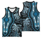 Polynesia Mixed African Dashiki Basketball Jersey Afro-pacific Culture - Blue LT9