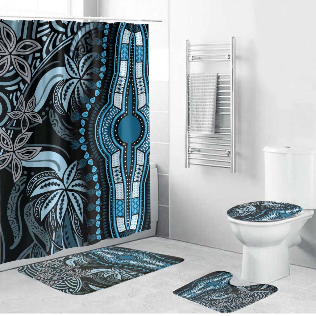 Polynesia Mixed African Dashiki Bathroom Set Afro-pacific Culture - Blue