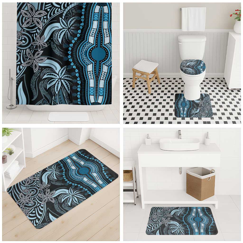 Polynesia Mixed African Dashiki Bathroom Set Afro-pacific Culture - Blue