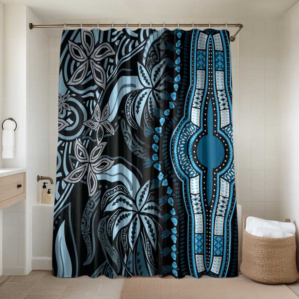 Polynesia Mixed African Dashiki Bathroom Set Afro-pacific Culture - Blue