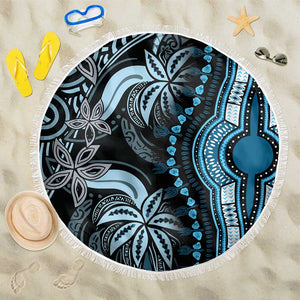 Polynesia Mixed African Dashiki Beach Blanket Afro-pacific Culture - Blue