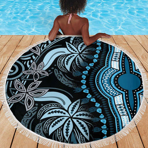 Polynesia Mixed African Dashiki Beach Blanket Afro-pacific Culture - Blue