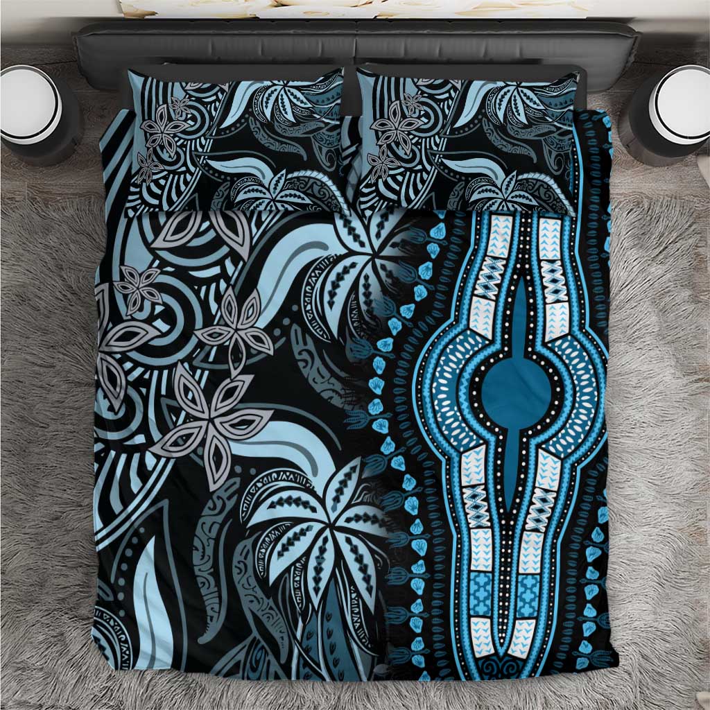 Polynesia Mixed African Dashiki Bedding Set Afro-pacific Culture - Blue