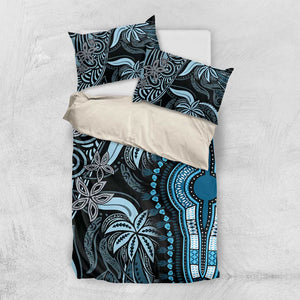 Polynesia Mixed African Dashiki Bedding Set Afro-pacific Culture - Blue