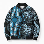 Polynesia Mixed African Dashiki Bomber Puffer Jacket Afro-pacific Culture - Blue