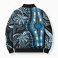 Polynesia Mixed African Dashiki Bomber Puffer Jacket Afro-pacific Culture - Blue